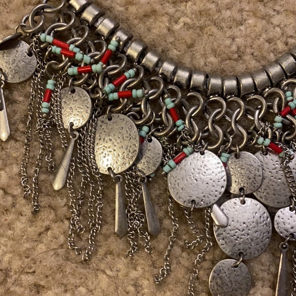 Bohemian chunky silver necklace - Picture 2 of 3